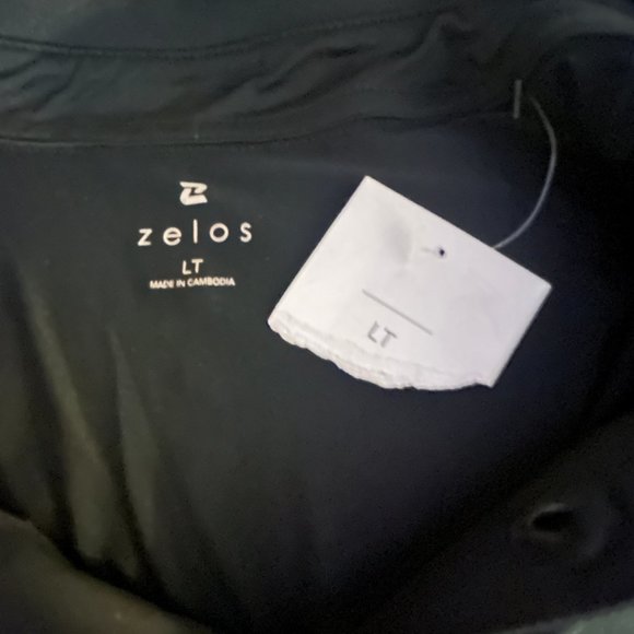 Zelos Polo Golf Shirt Men LT Black Stretch Lightweight Stretch NWT - Picture 4 of 8